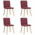 Sillas de comedor 4 unidades tela rojo