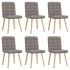 Sillas de comedor 6 unidades de tela gris