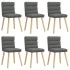 Sillas de comedor 6 unidades tela gris