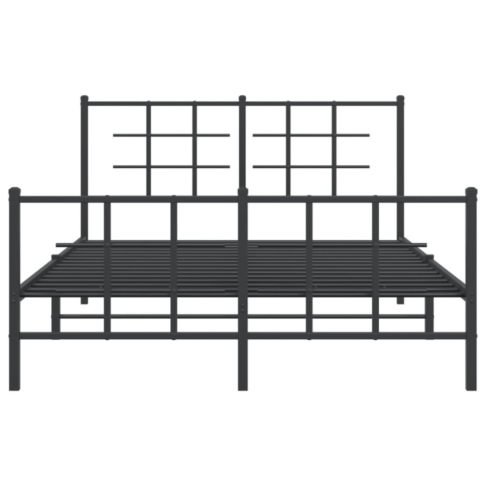 Estructura de cama cabecero y estribo metal negro 140x190