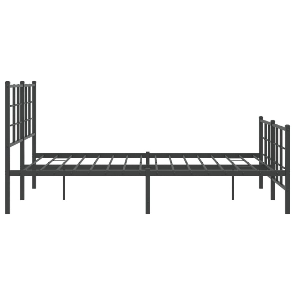 Estructura de cama cabecero y estribo metal negro 140x190