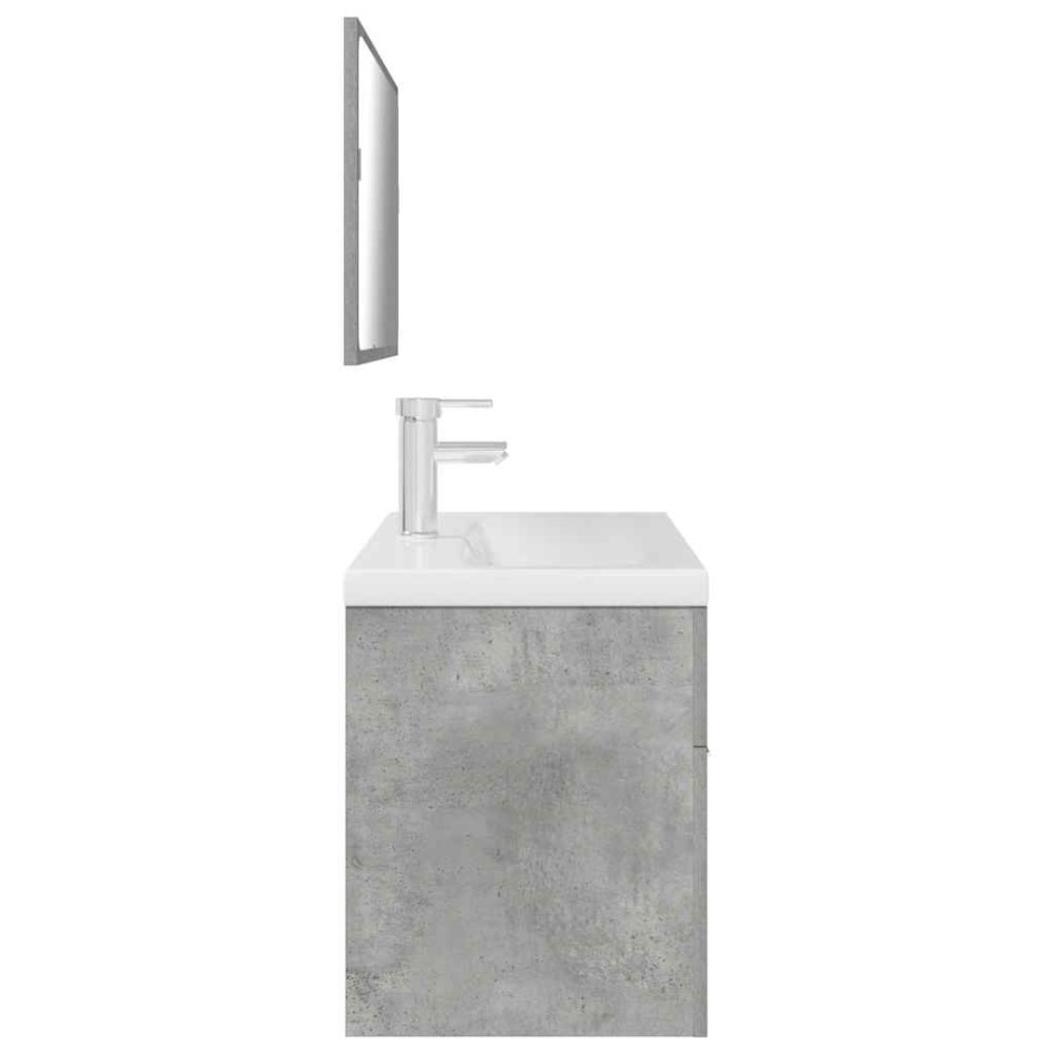 Set muebles de baño 2 piezas madera contrachapada gris