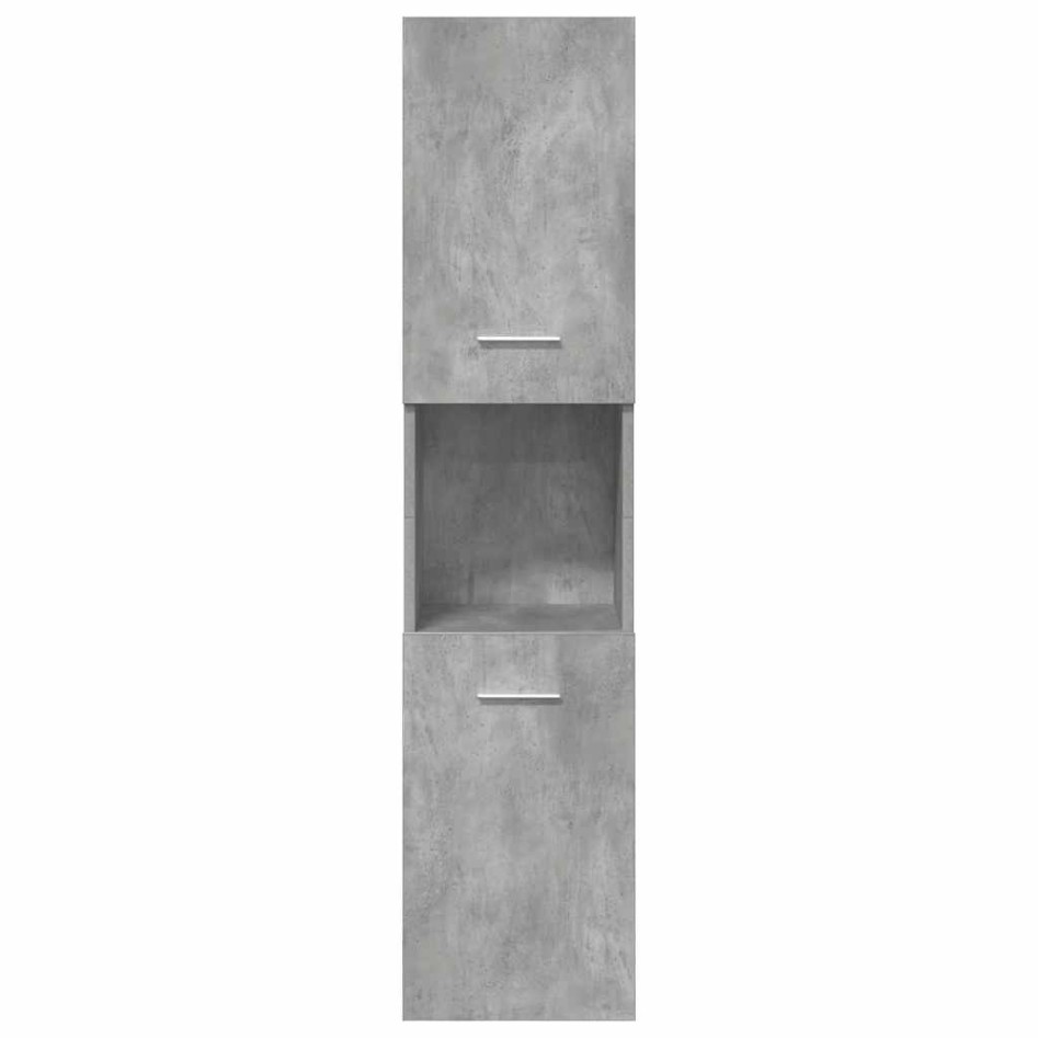 Set muebles de baño 5 piezas madera ingeniería gris