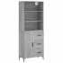 Aparador alto madera contrachapada gris sonoma 69,5x34x180