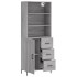 Aparador alto madera contrachapada gris sonoma 69,5x34x180