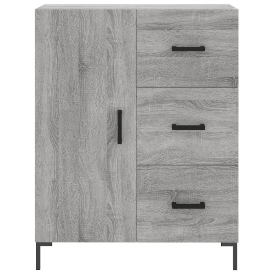 Aparador alto madera contrachapada gris sonoma 69,5x34x180