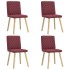 Sillas de comedor 4 unidades tela rojo