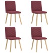 Sillas de comedor 4 unidades tela rojo tinto