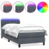 Cama box spring con colchón terciopelo gris oscuro 80x210