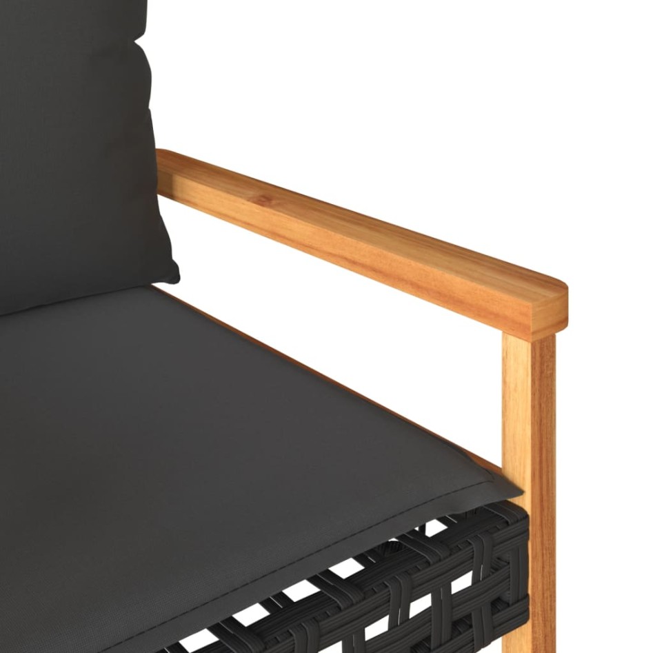 Juego de jardín con cojines 4 piezas ratán sintético