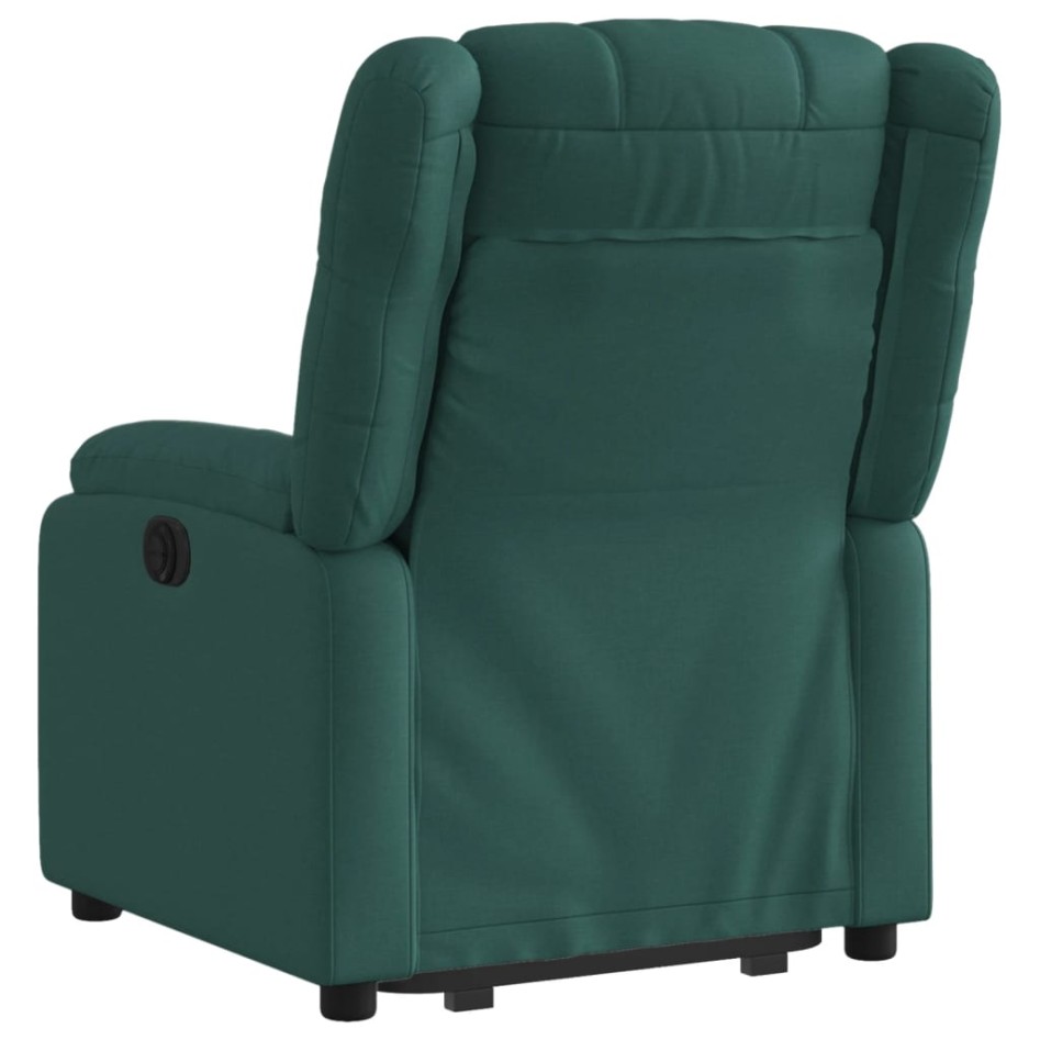Sillón reclinable elevable tela verde