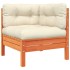 Set de sofás jardín 5 pzas con cojines madera pino marrón
