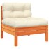 Set de sofás jardín 5 pzas con cojines madera pino marrón