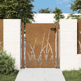 Puerta de jardín acero corten diseño hierba 105x155