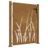Puerta de jardín acero corten diseño hierba 105x155