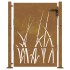 Puerta de jardín acero corten diseño hierba 105x155