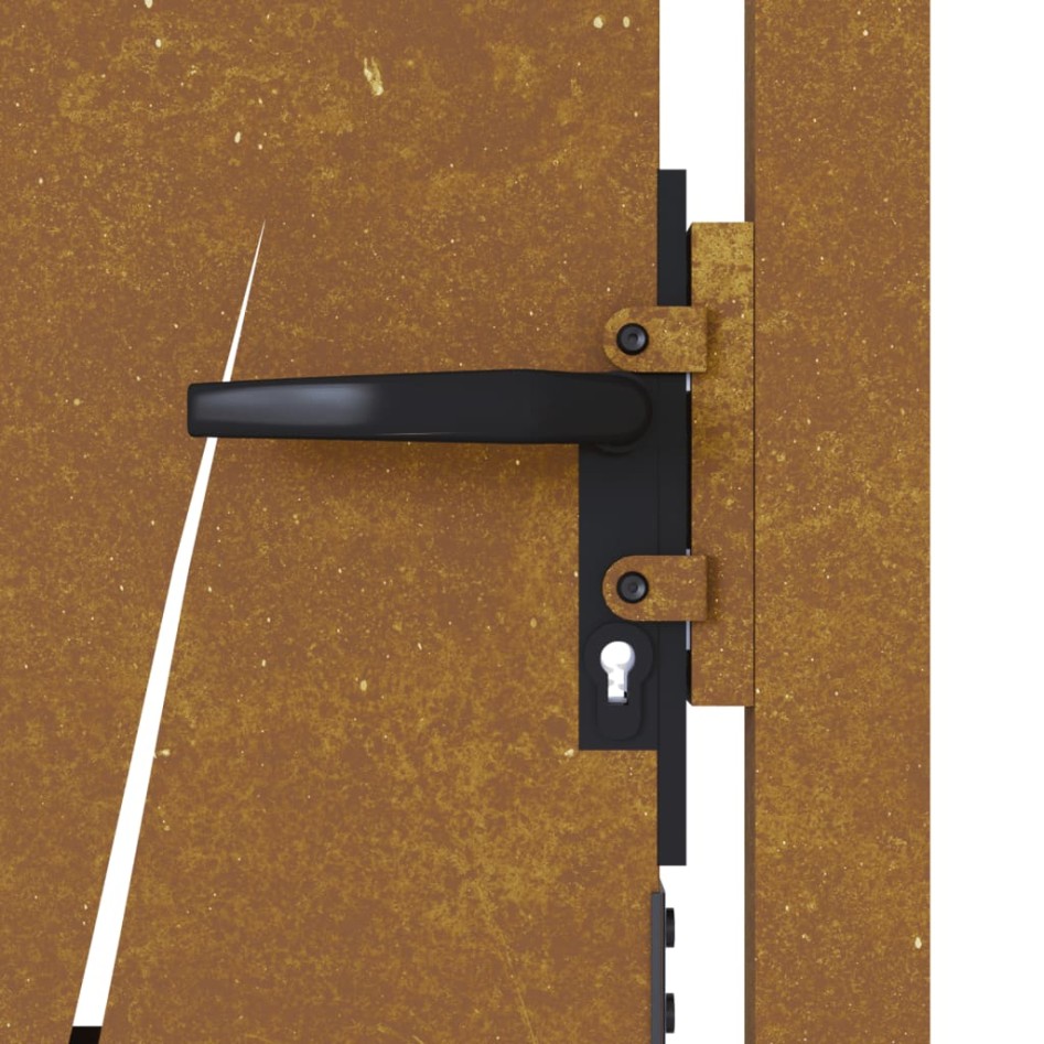 Puerta de jardín acero corten diseño hierba 105x155