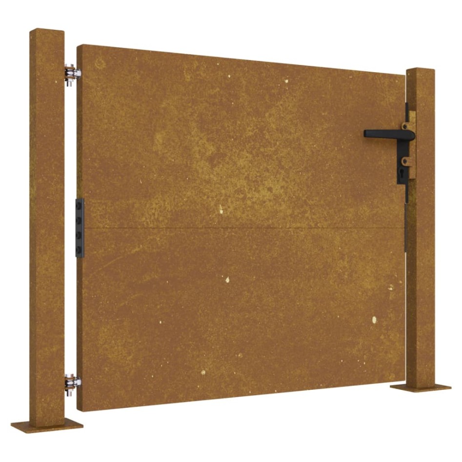Puerta de jardín acero corten 105x80