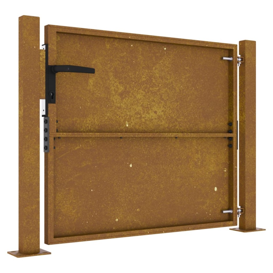 Puerta de jardín acero corten 105x80