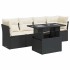 Set de muebles de jardín 5 pzas y cojines ratán sintético
