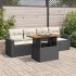 Set de muebles de jardín 5 pzas y cojines ratán sintético