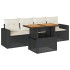 Set de muebles de jardín 5 pzas y cojines ratán sintético