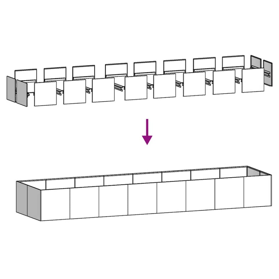 Jardinera oxidada acero corten 360x80x40
