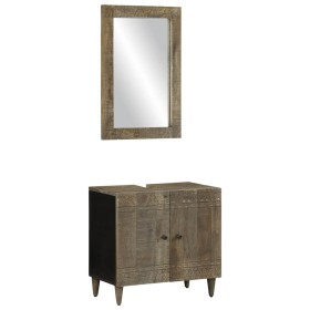 Conjunto de muebles de baño 2 piezas madera maciza de