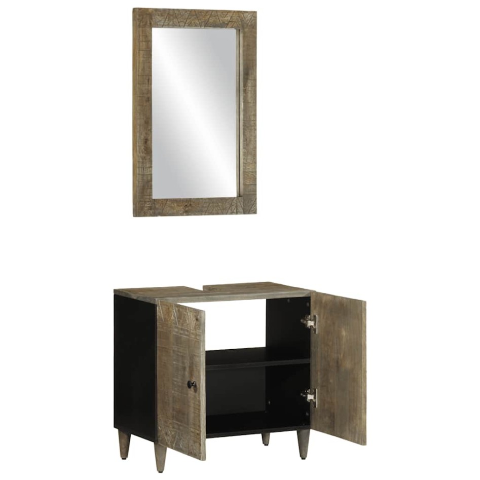 Conjunto de muebles de baño 2 piezas madera maciza de