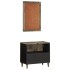 Conjunto de muebles de baño 2 piezas madera maciza de