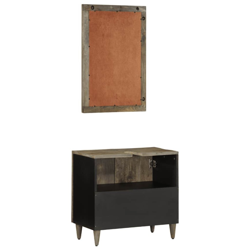 Conjunto de muebles de baño 2 piezas madera maciza de