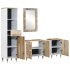 Conjunto de muebles de baño 4 piezas madera maciza de