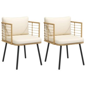 Sillones de jardín con cojines 2 uds ratán sintético