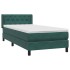Cama box spring con colchón terciopelo verde oscuro 80x220