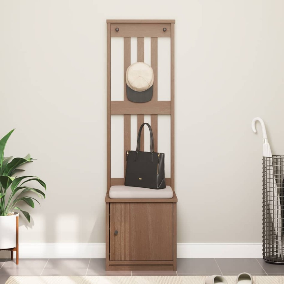 Perchero de entrada SANDENS 45x40x159,5cm madera maciza de