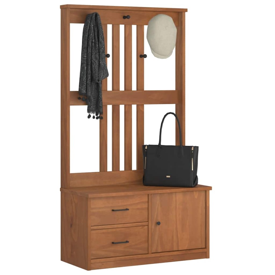 Perchero de entrada SANDENS madera maciza de pino