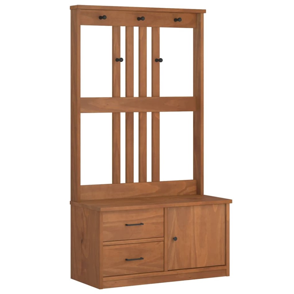 Perchero de entrada SANDENS madera maciza de pino