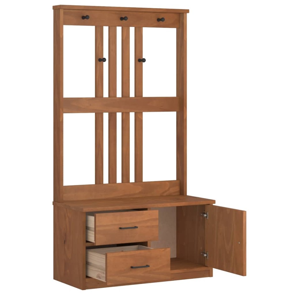 Perchero de entrada SANDENS madera maciza de pino