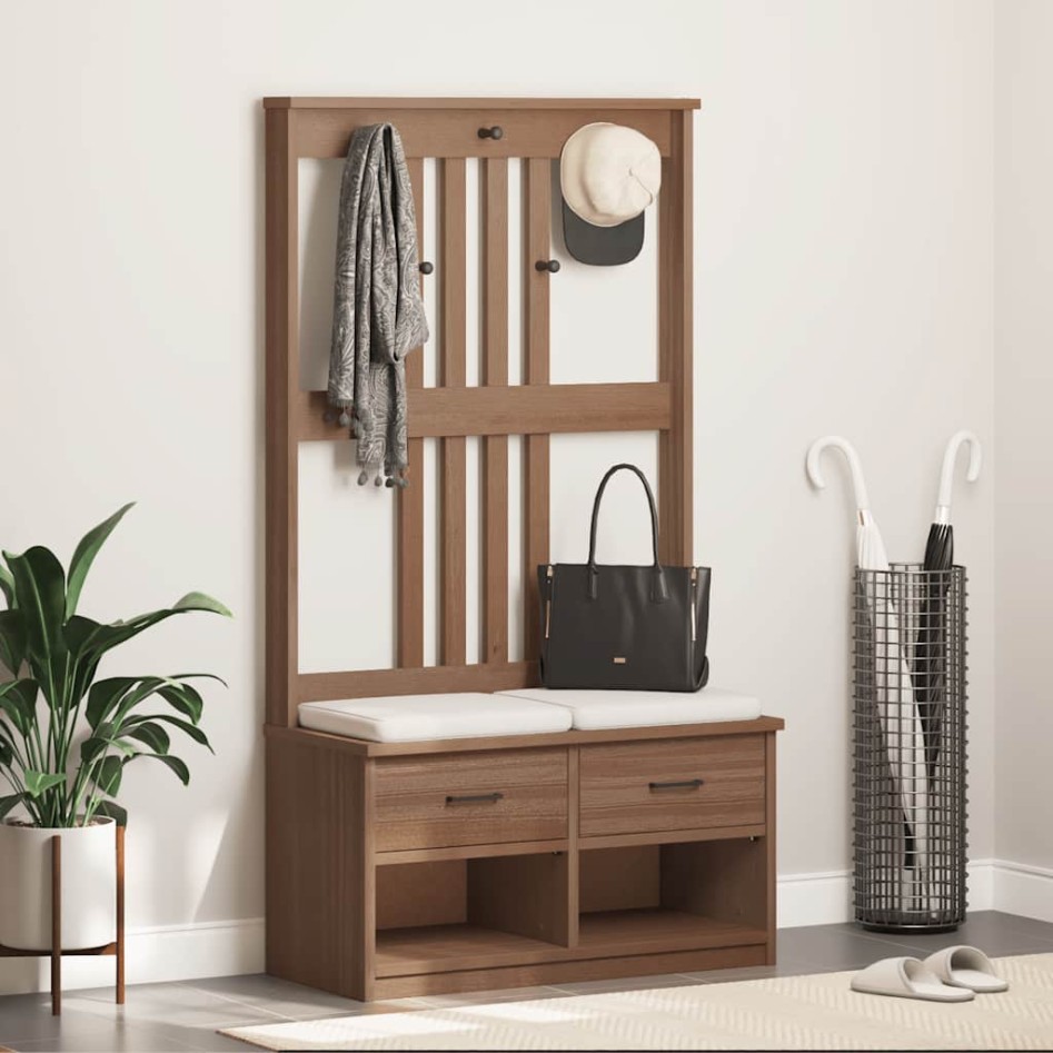 Perchero de entrada SANDENS madera maciza de pino