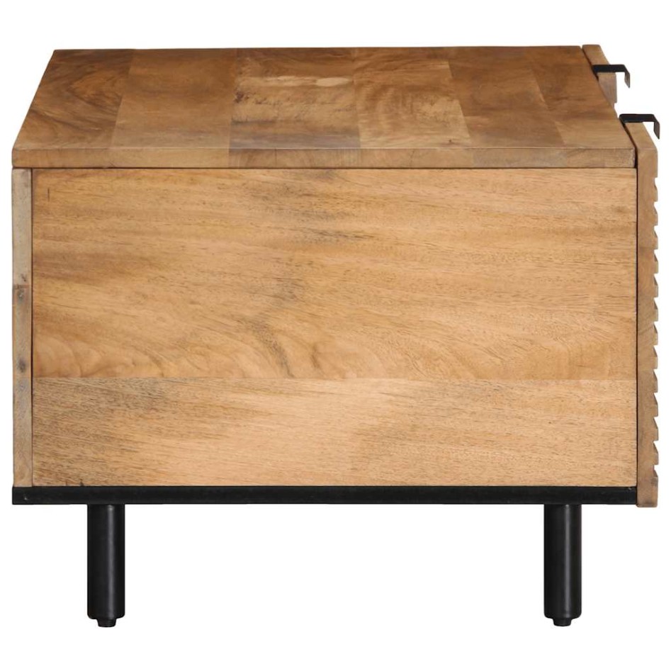 Mesa de centro madera maciza de mango negra 100x54x40 cm