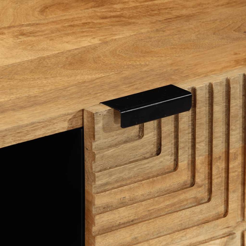 Mesa de centro madera maciza de mango negra 100x54x40 cm