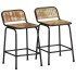 Taburetes de barra 2 uds 46x35,5x70 madera maciza