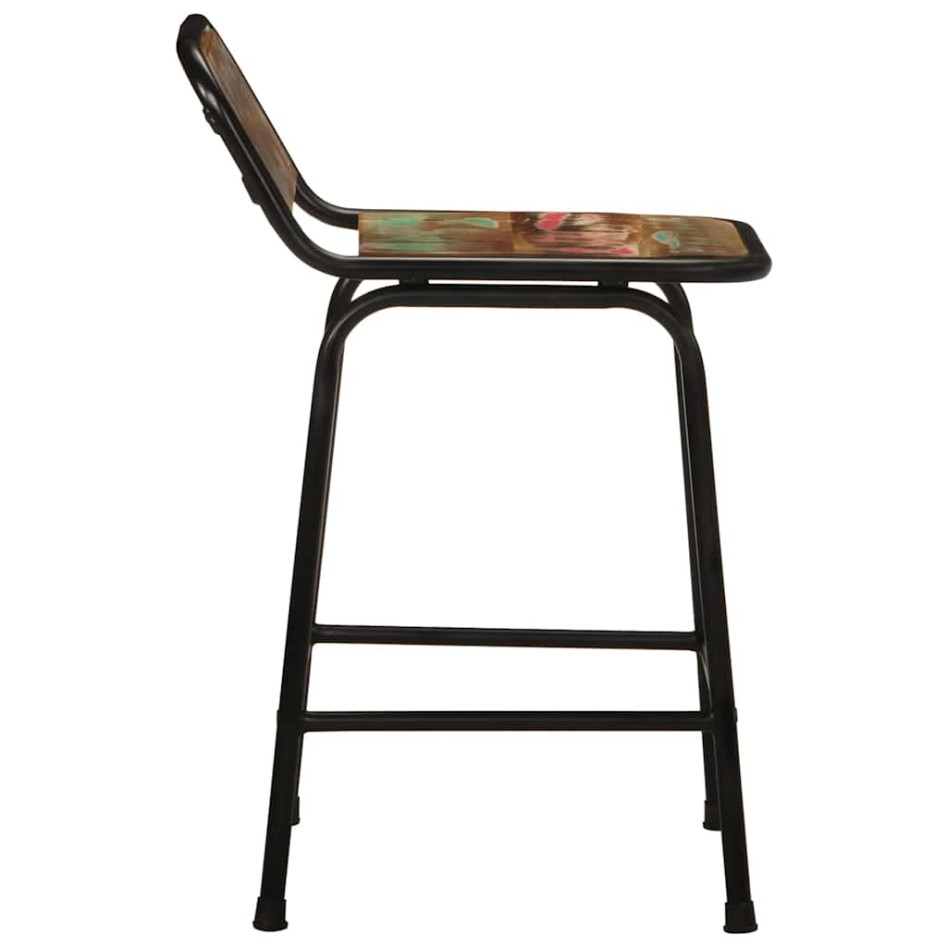 Taburetes de barra 2 uds 46x35,5x70 madera maciza