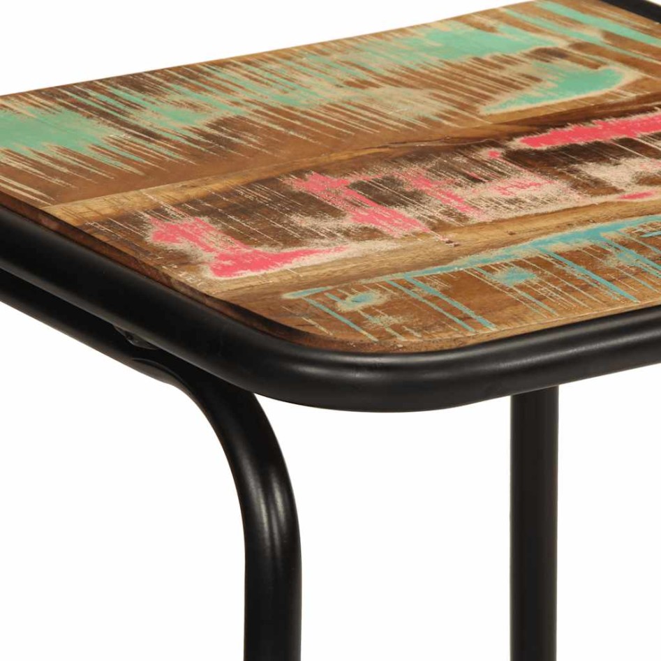 Taburetes de barra 2 uds 46x35,5x70 madera maciza