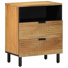 Mesita de noche madera maciza de mango 50x33x60 cm