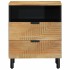 Mesita de noche madera maciza de mango 50x33x60 cm