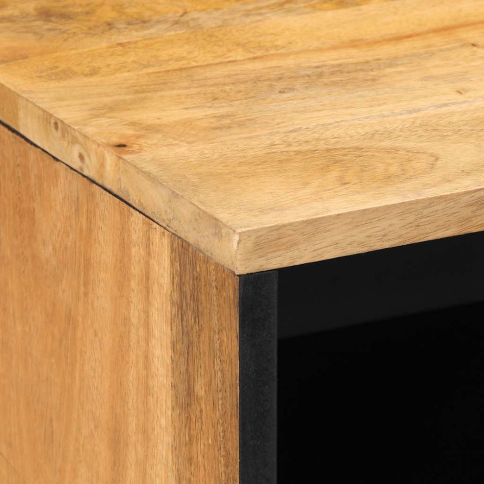 Mesita de noche madera maciza de mango 50x33x60 cm