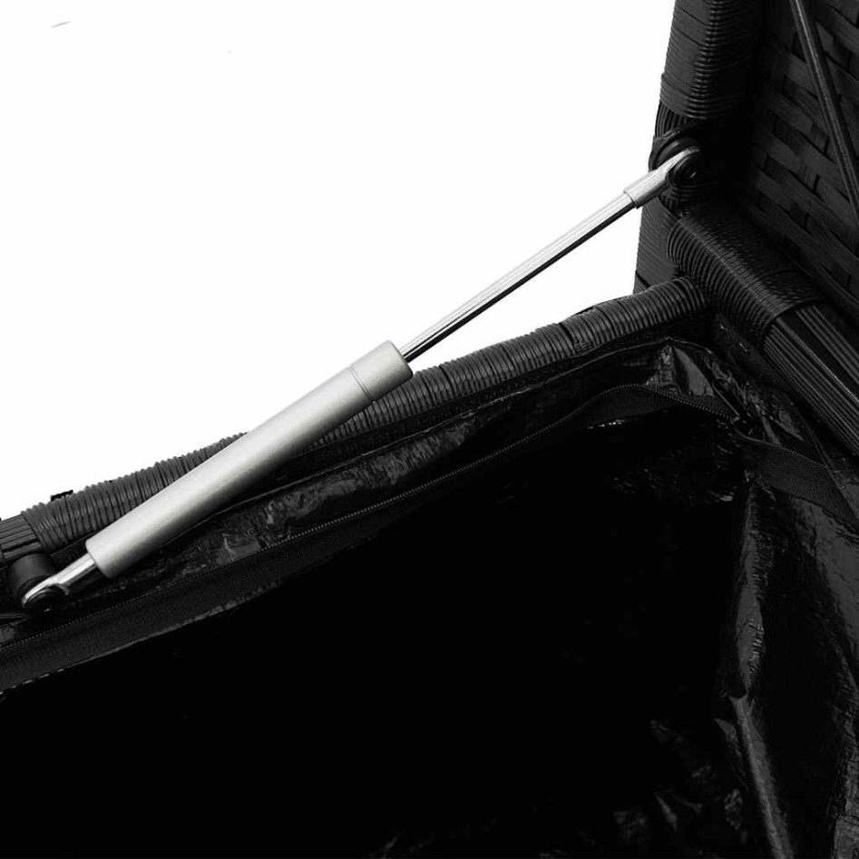 Banco de almacenamiento jardín con cojín ratán sintético