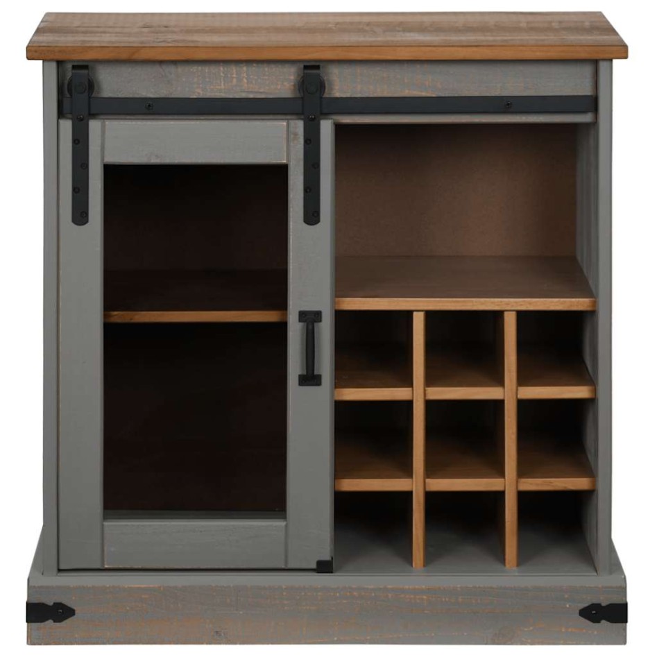 Aparador HALDEN con puerta corredera gris 80x40x80