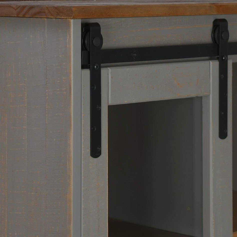 Vinoteca  HALDEN con botelleros y puerta corredera gris